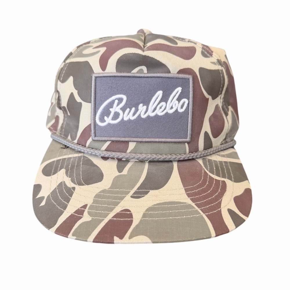 BURLEBO Snapback Baseball Cap Mens One Size Multicolor Camo Rope Brim